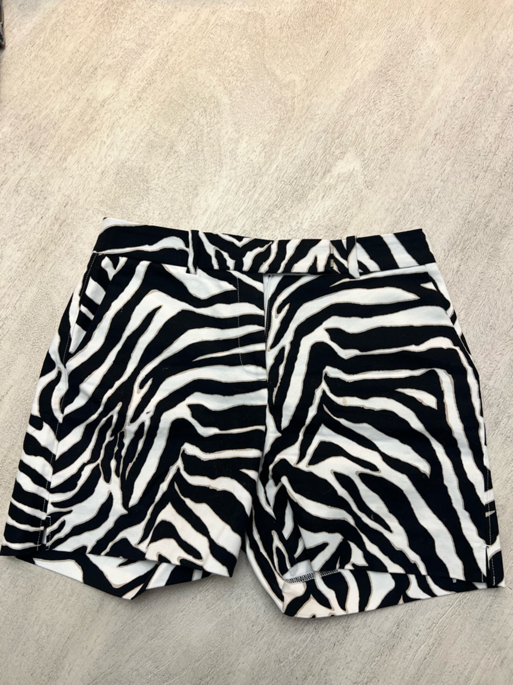 White House Black Market Black and White Zebra Print Shorts